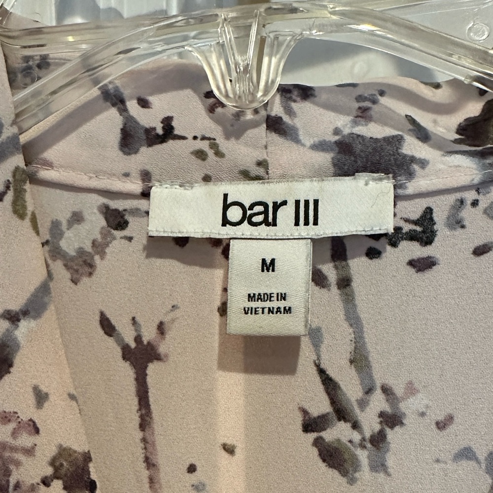 Bar III Floral Print Sleeveless Blouse - pale lavender and Plum - Picture 3 of 4